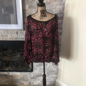 Magenta & black Lane Bryant blouse